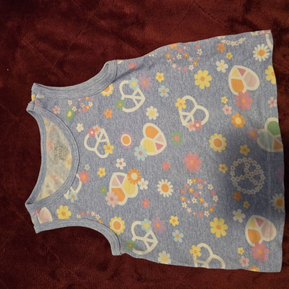 Kids Peace and Love Tank Top - Blue